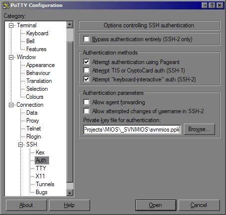 svn ssh with save putty session