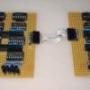 Picture of the SRIO boards (15 DOUT SRs, 5 DIN SRs)