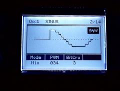 PWM and BitCrushing Mode in my DIY Synth "WAVE 1"